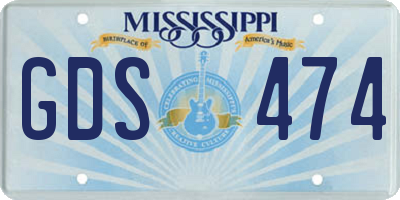 MS license plate GDS474