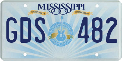 MS license plate GDS482