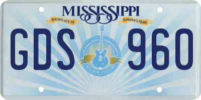 MS license plate GDS960