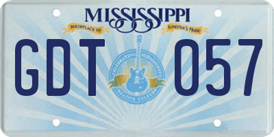 MS license plate GDT057