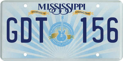 MS license plate GDT156