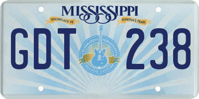 MS license plate GDT238