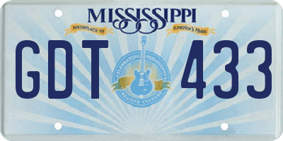 MS license plate GDT433