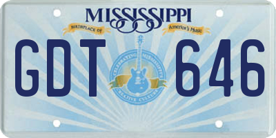 MS license plate GDT646