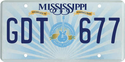 MS license plate GDT677