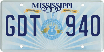 MS license plate GDT940