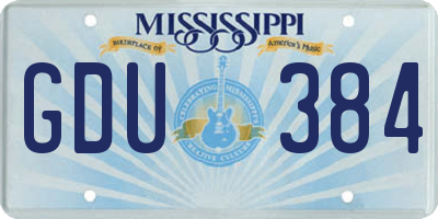 MS license plate GDU384