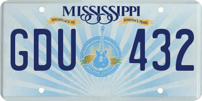 MS license plate GDU432