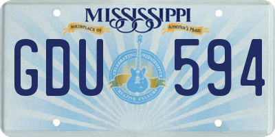 MS license plate GDU594