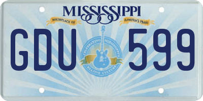 MS license plate GDU599