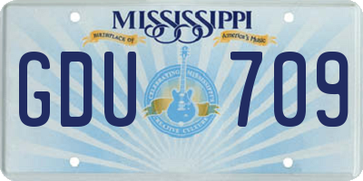 MS license plate GDU709