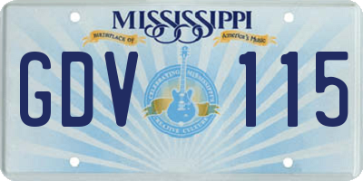 MS license plate GDV115