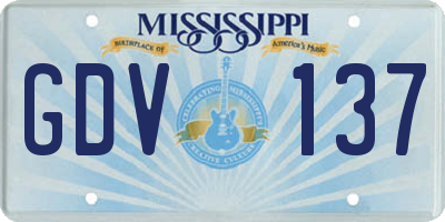 MS license plate GDV137