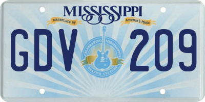 MS license plate GDV209