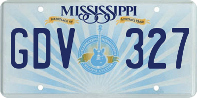 MS license plate GDV327