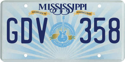 MS license plate GDV358