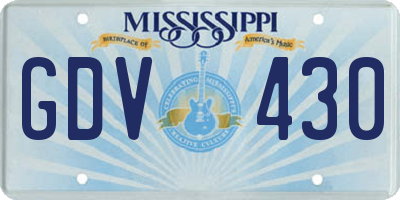 MS license plate GDV430