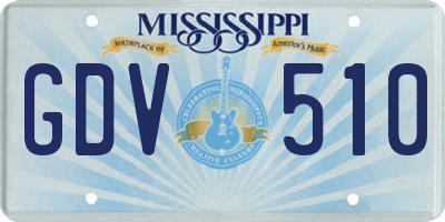 MS license plate GDV510