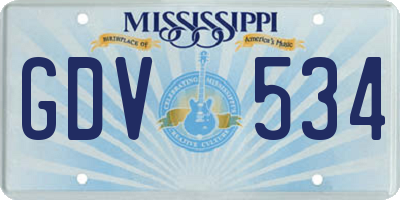 MS license plate GDV534