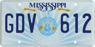 MS license plate GDV612