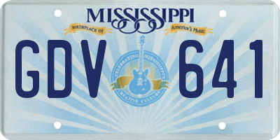 MS license plate GDV641