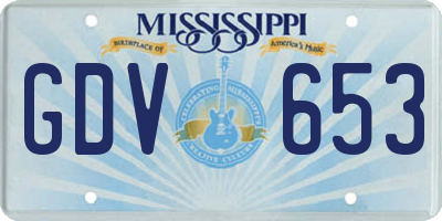MS license plate GDV653