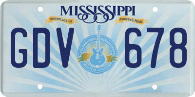 MS license plate GDV678