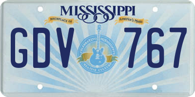 MS license plate GDV767