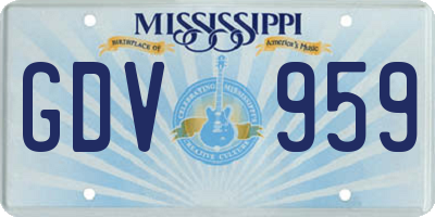 MS license plate GDV959