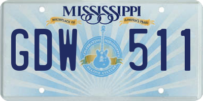 MS license plate GDW511