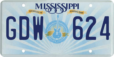 MS license plate GDW624