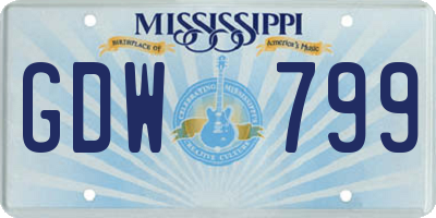 MS license plate GDW799