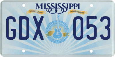 MS license plate GDX053