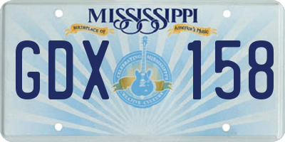 MS license plate GDX158
