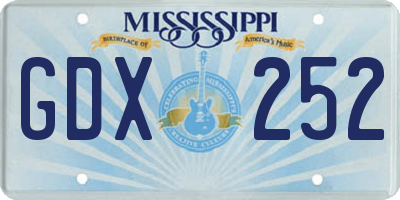 MS license plate GDX252