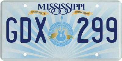 MS license plate GDX299
