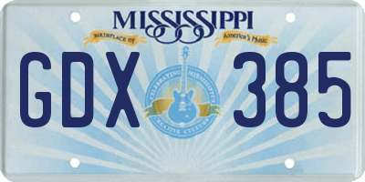 MS license plate GDX385