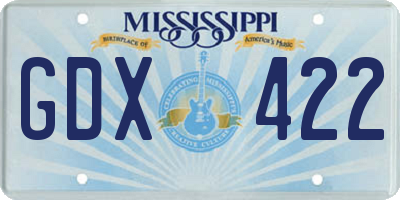 MS license plate GDX422