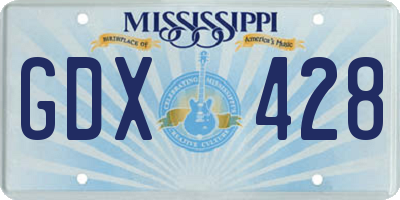 MS license plate GDX428