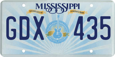 MS license plate GDX435
