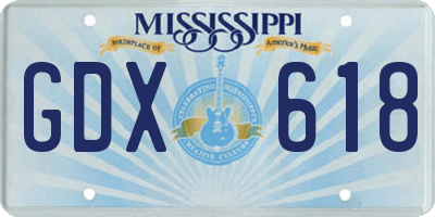 MS license plate GDX618