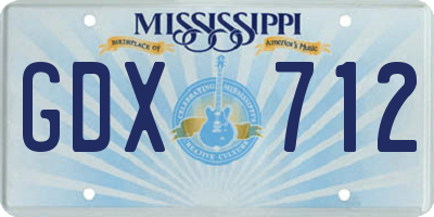 MS license plate GDX712