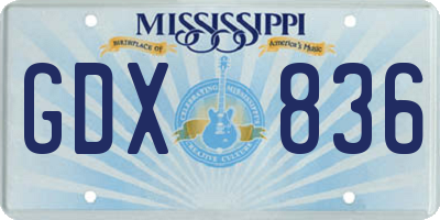 MS license plate GDX836