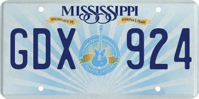 MS license plate GDX924