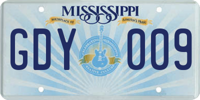 MS license plate GDY009