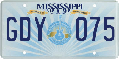 MS license plate GDY075