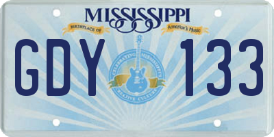MS license plate GDY133