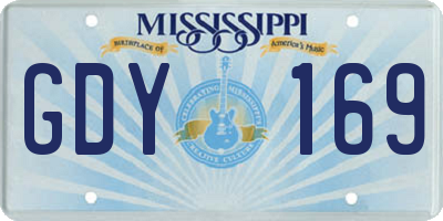 MS license plate GDY169