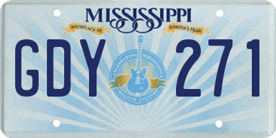 MS license plate GDY271