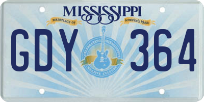 MS license plate GDY364